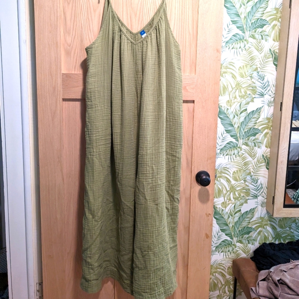 Linen blend overalls